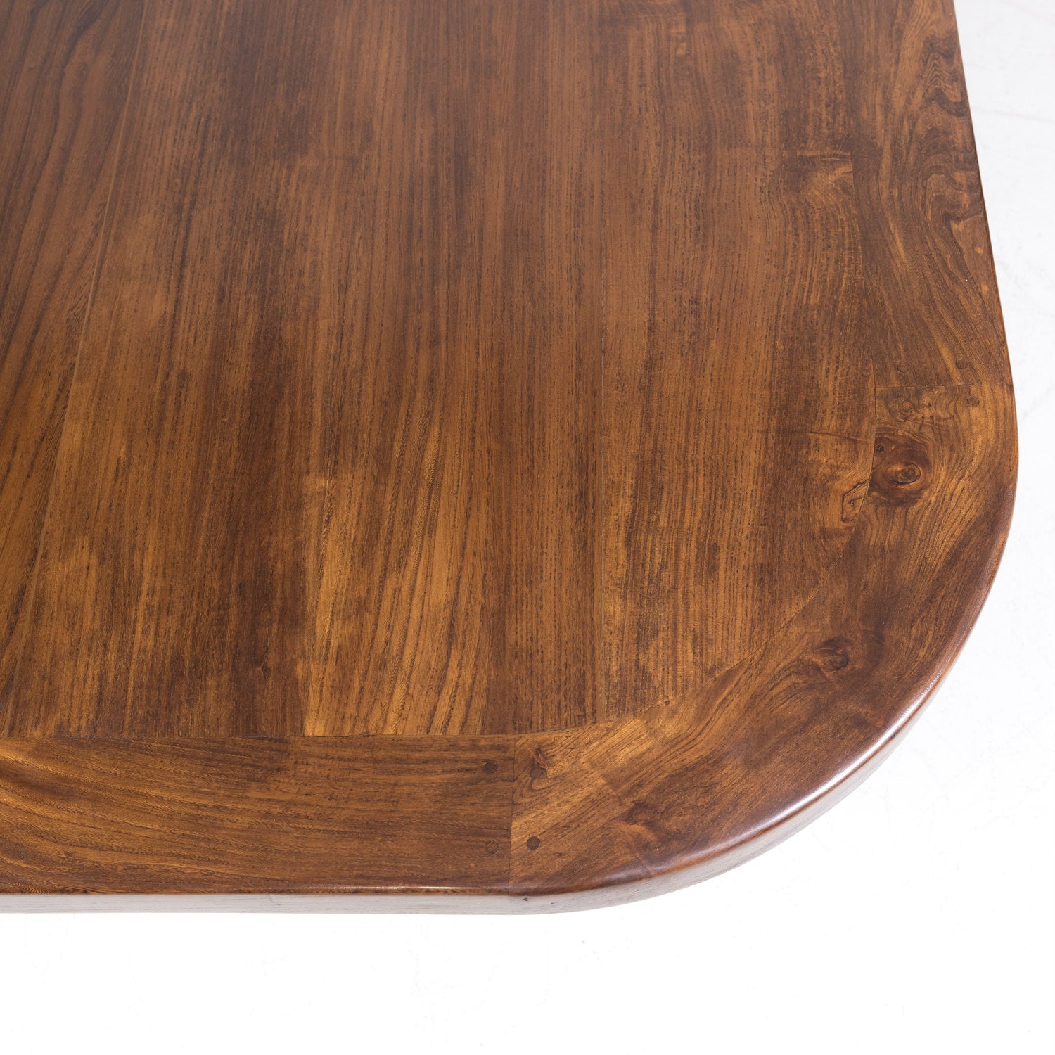 19th Century Antique French Chestnut Trestle Table with Rounded Edges