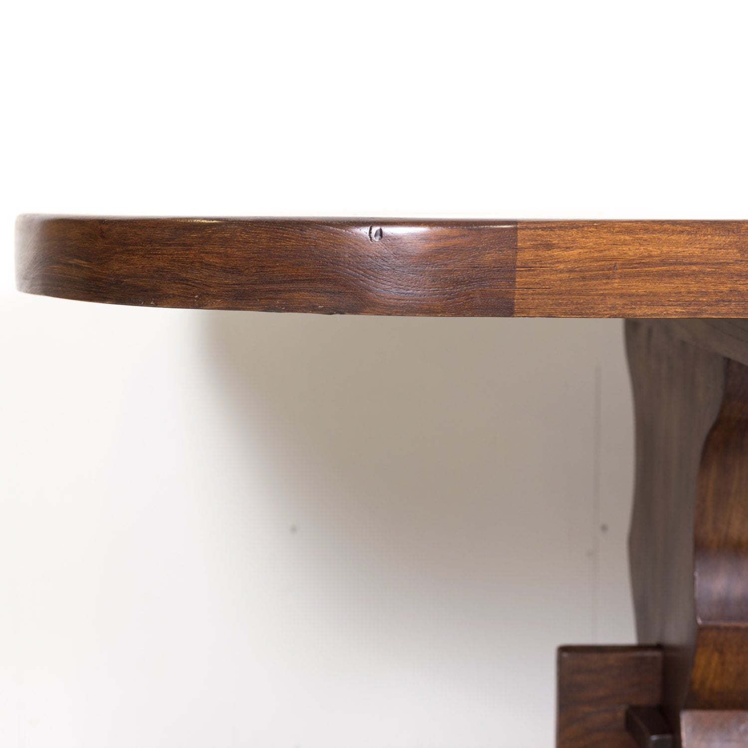 19th Century Antique French Chestnut Trestle Table with Rounded Edges