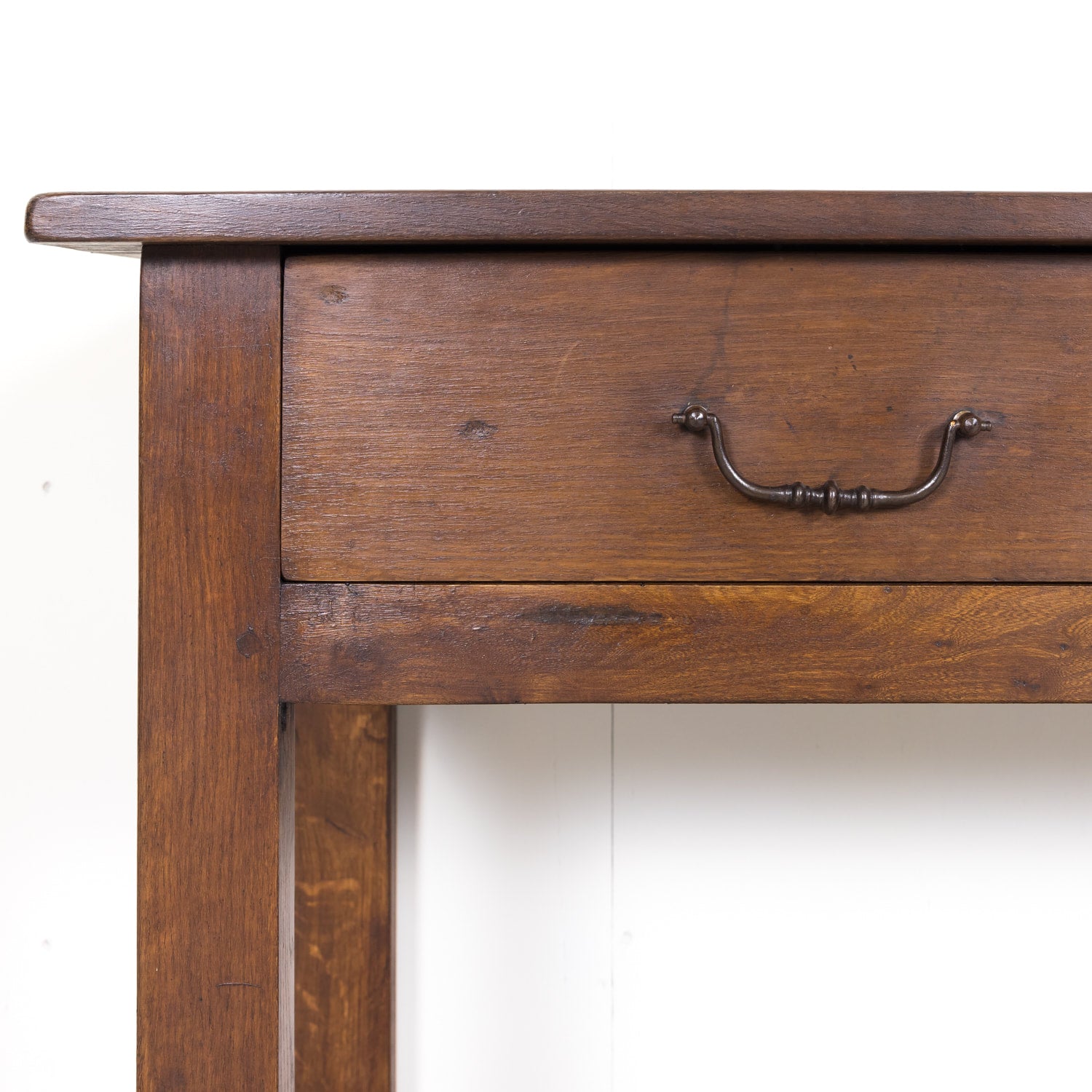 Rustic 19th Century Antique French Country Chestnut and Oak Console Table with Drawers