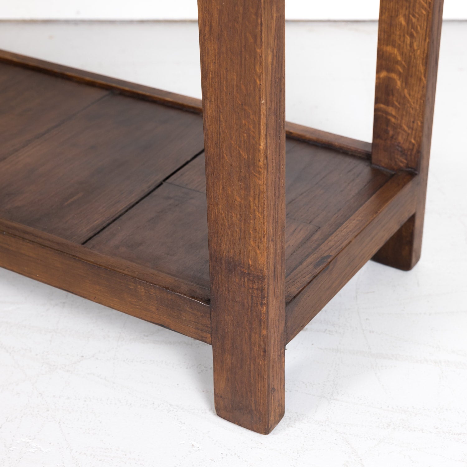 Rustic 19th Century Antique French Country Chestnut and Oak Console Table with Drawers