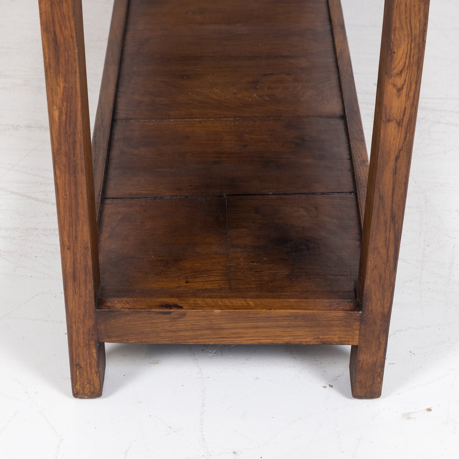 Rustic 19th Century Antique French Country Chestnut and Oak Console Table with Drawers