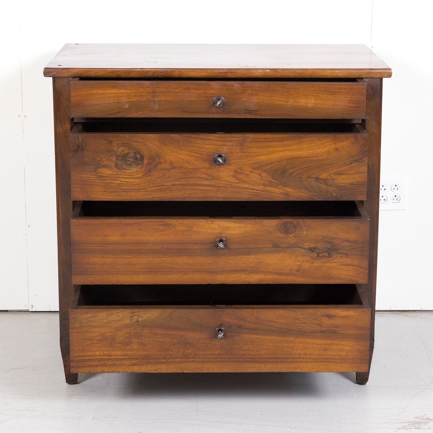 19th Century French Louis XVI Style Four-Drawer Walnut Commode