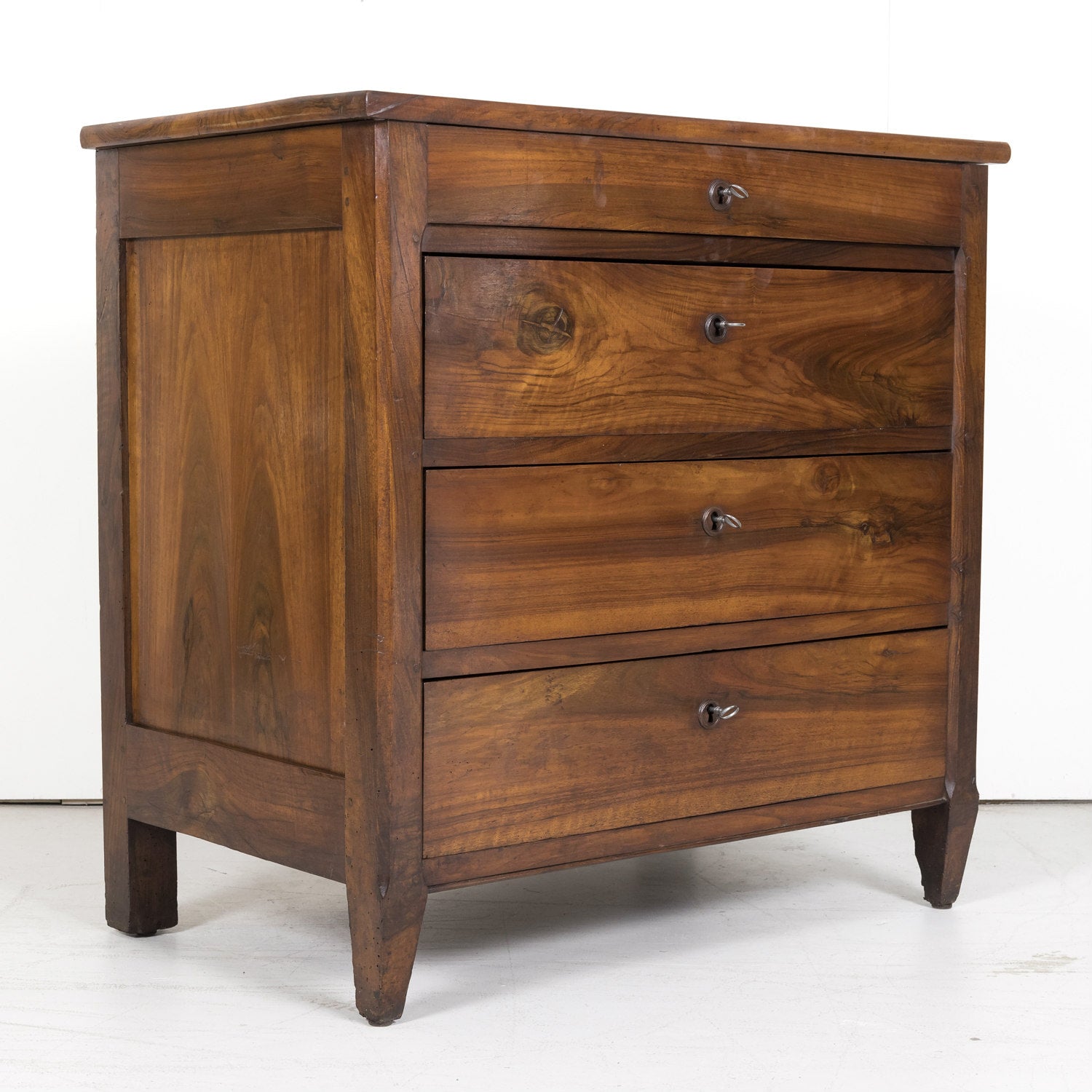 19th Century French Louis XVI Style Four-Drawer Walnut Commode