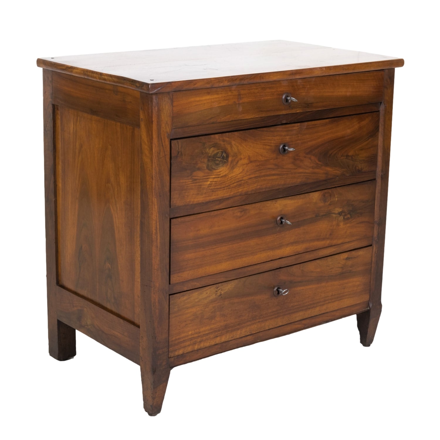 19th Century French Louis XVI Style Four-Drawer Walnut Commode