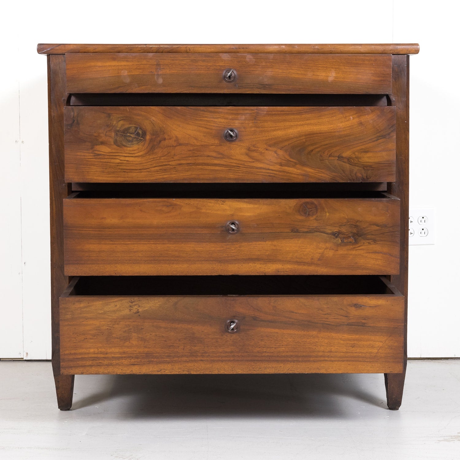 19th Century French Louis XVI Style Four-Drawer Walnut Commode