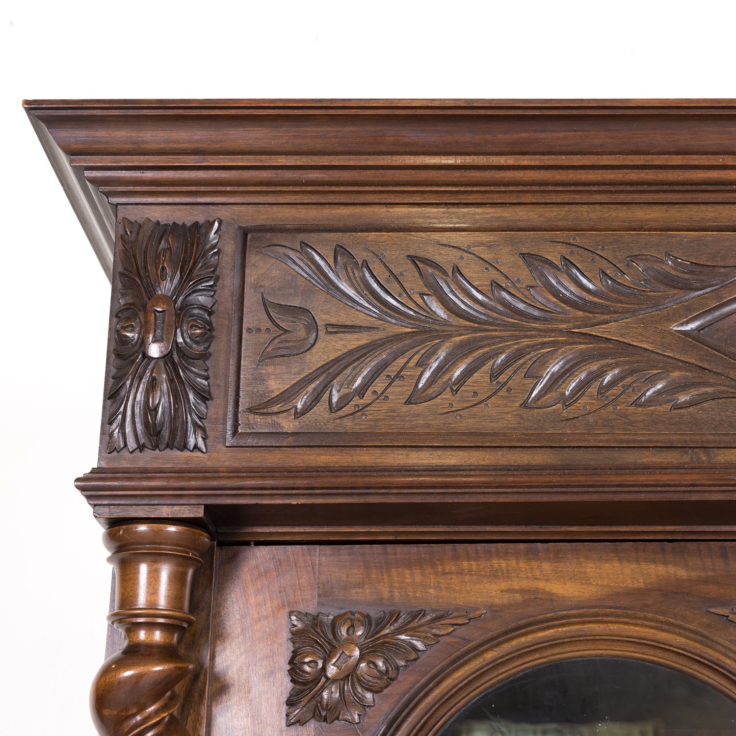 19th Century French Louis XIII Style Barley Twist Bibliotheque or Bookcase with Drawer