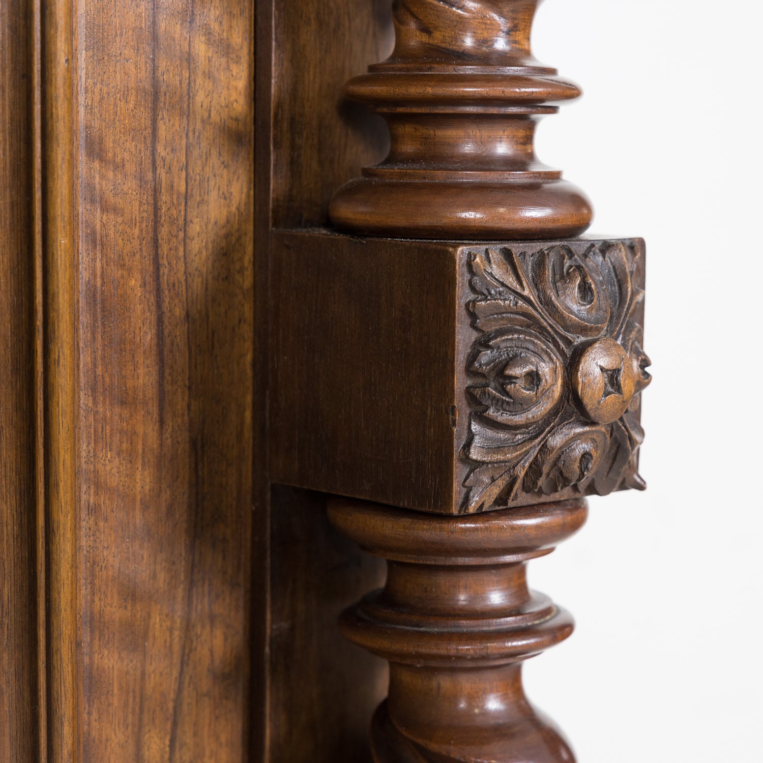 19th Century French Louis XIII Style Barley Twist Bibliotheque or Bookcase with Drawer