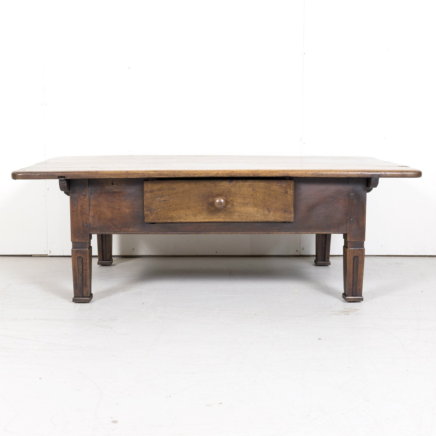 18th Century French Country Louis XVI Period Oversized Walnut Table Basse or Coffee Table