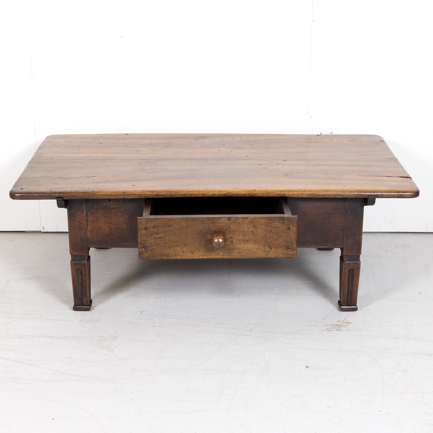 18th Century French Country Louis XVI Period Oversized Walnut Table Basse or Coffee Table