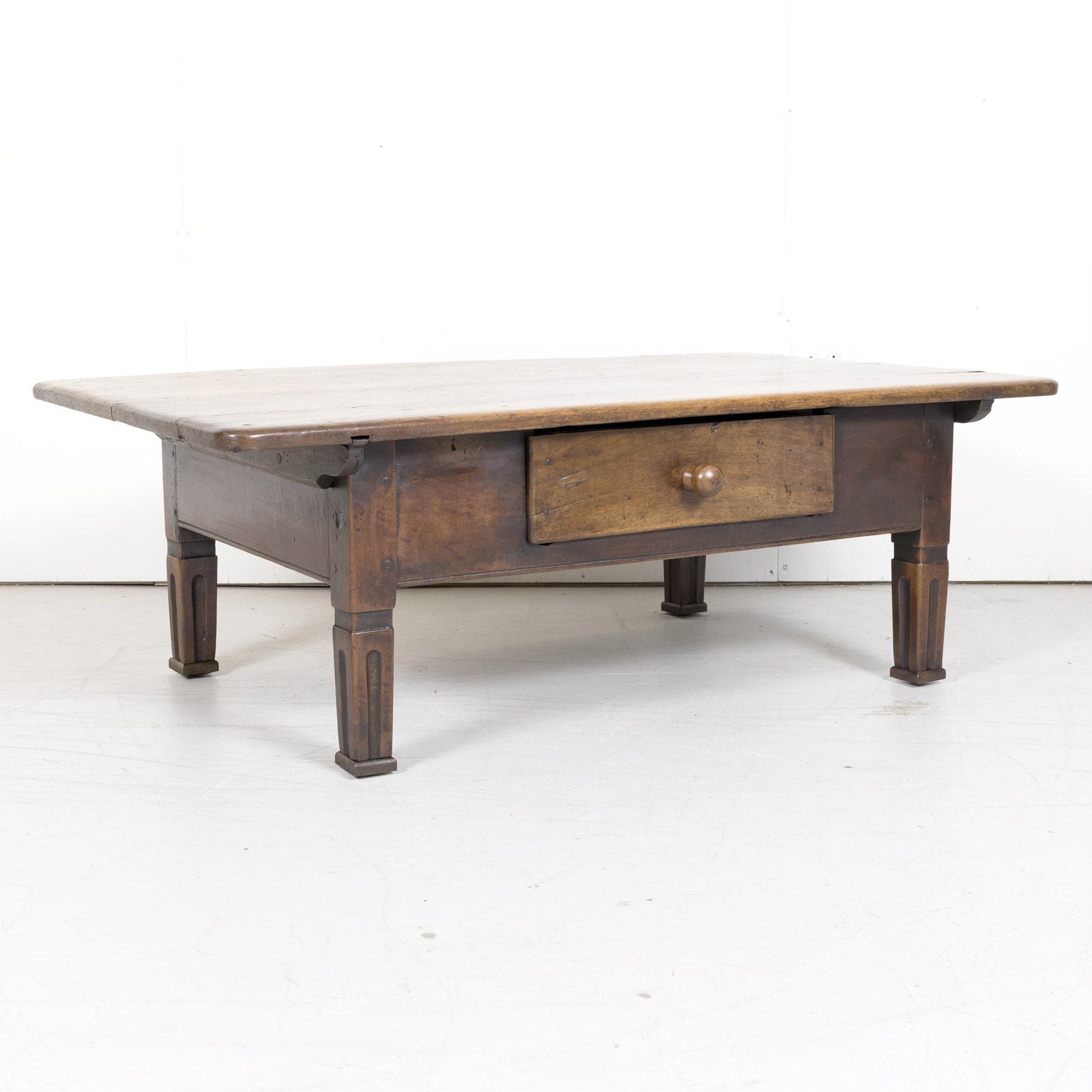 18th Century French Country Louis XVI Period Oversized Walnut Table Basse or Coffee Table
