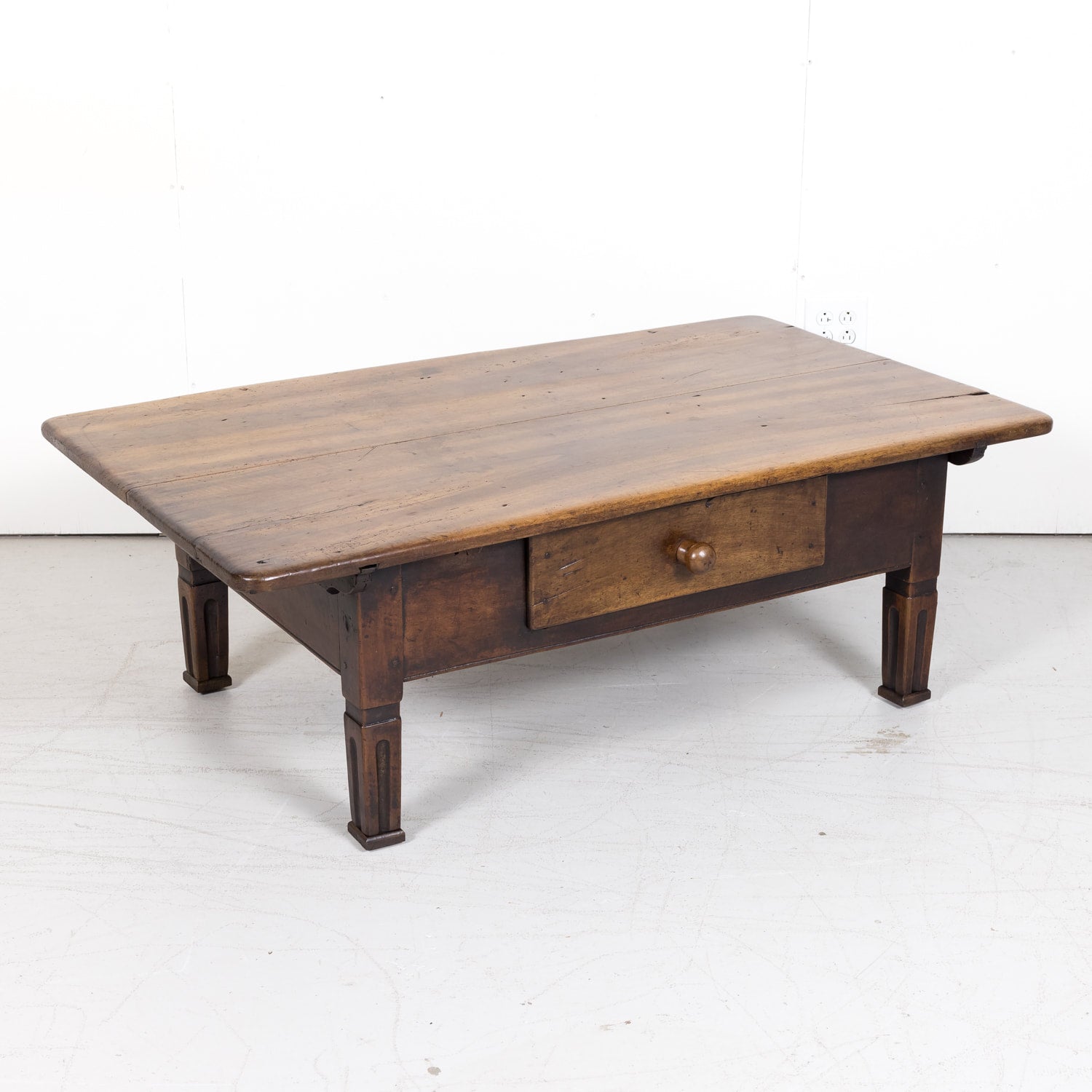 18th Century French Country Louis XVI Period Oversized Walnut Table Basse or Coffee Table