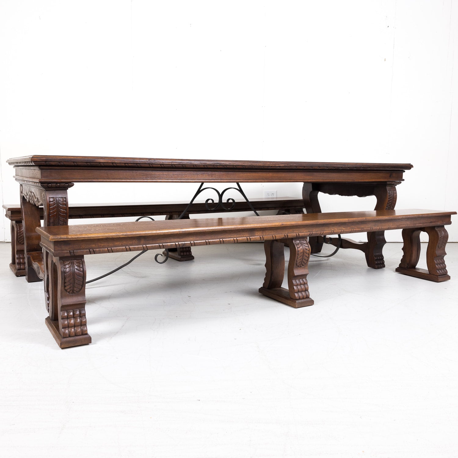 Antique French Carved Renaissance Style Dining Table