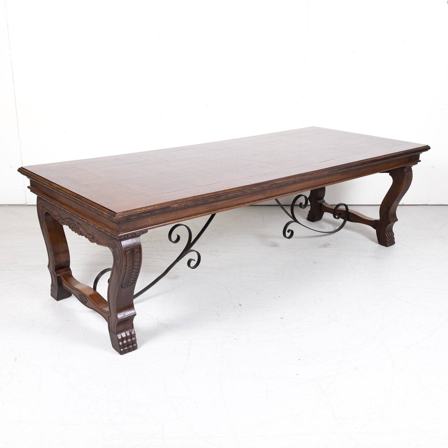 France Antique-フレンチテーブル ANTIQUE FRENCH TWO PLANK TOP FARMHOUSE BURR FRUITWOOD