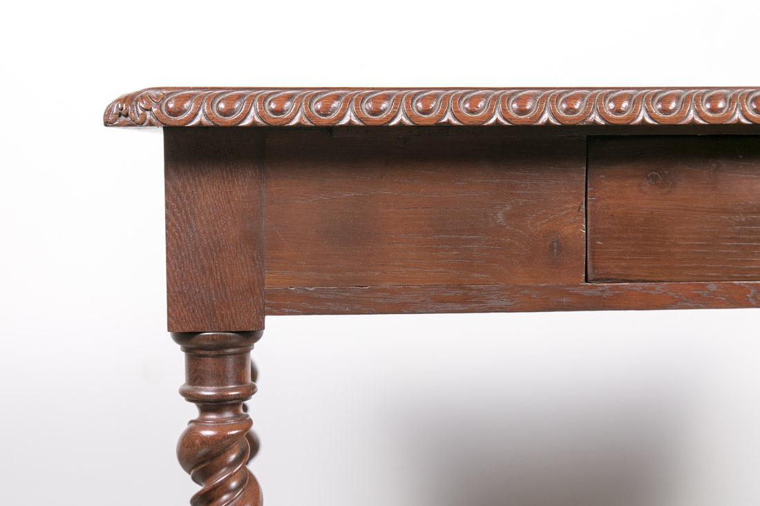 19th Century French Louis XIII Style Double Barley Twist Writing Table or Desk 