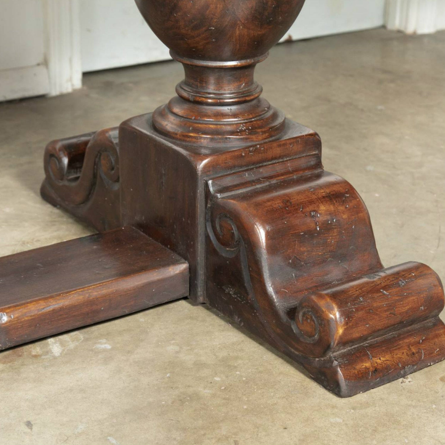 Exceptional 19th Century Solid Walnut Louis XIII Style 13.5 Foot Chateau Trestle Dining Table