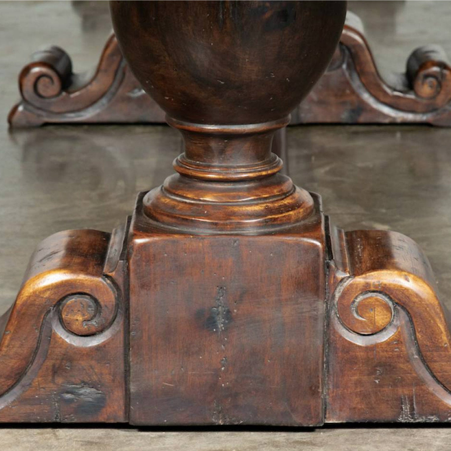 Exceptional 19th Century Solid Walnut Louis XIII Style 13.5 Foot Chateau Trestle Dining Table