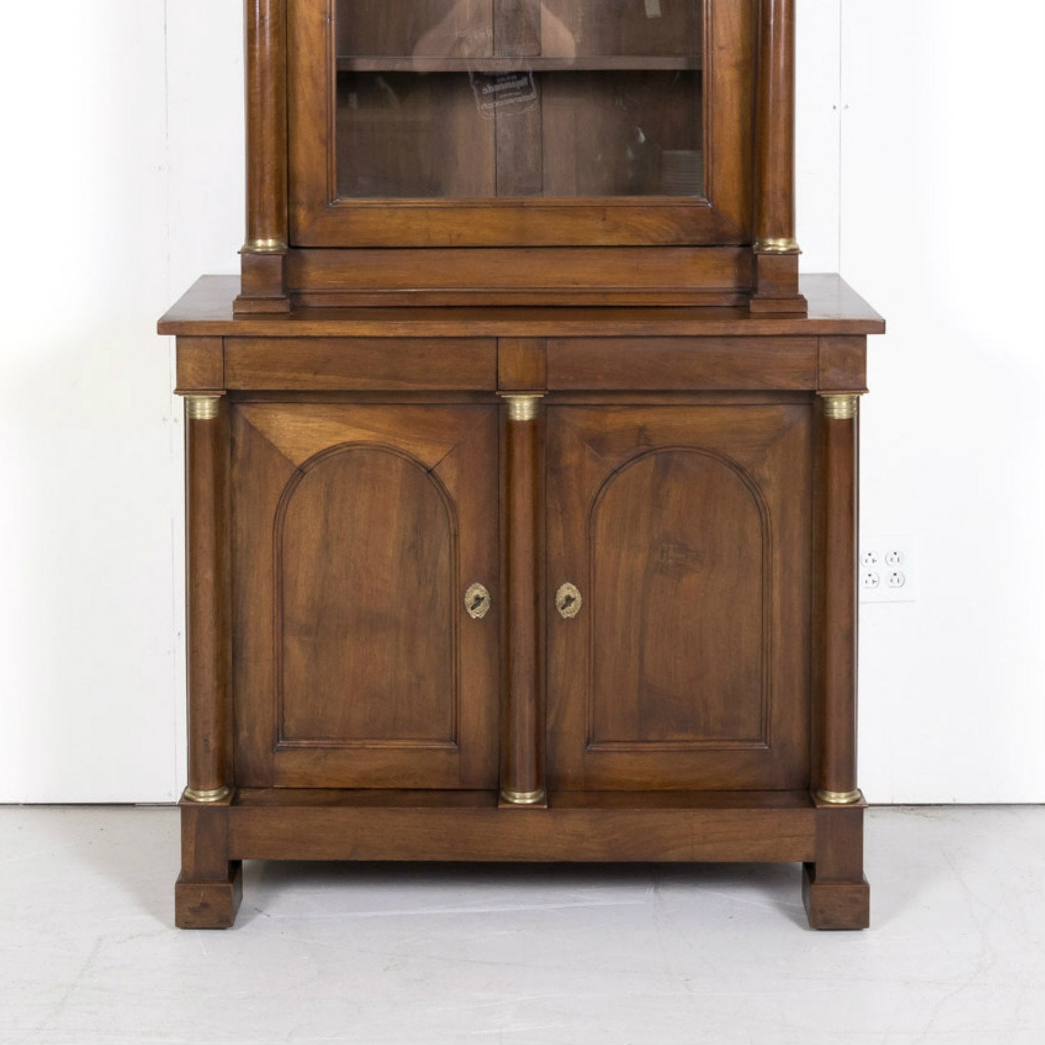 19th Century Period French Empire Walnut Lyonnaise Bibliotheque or Bookcase