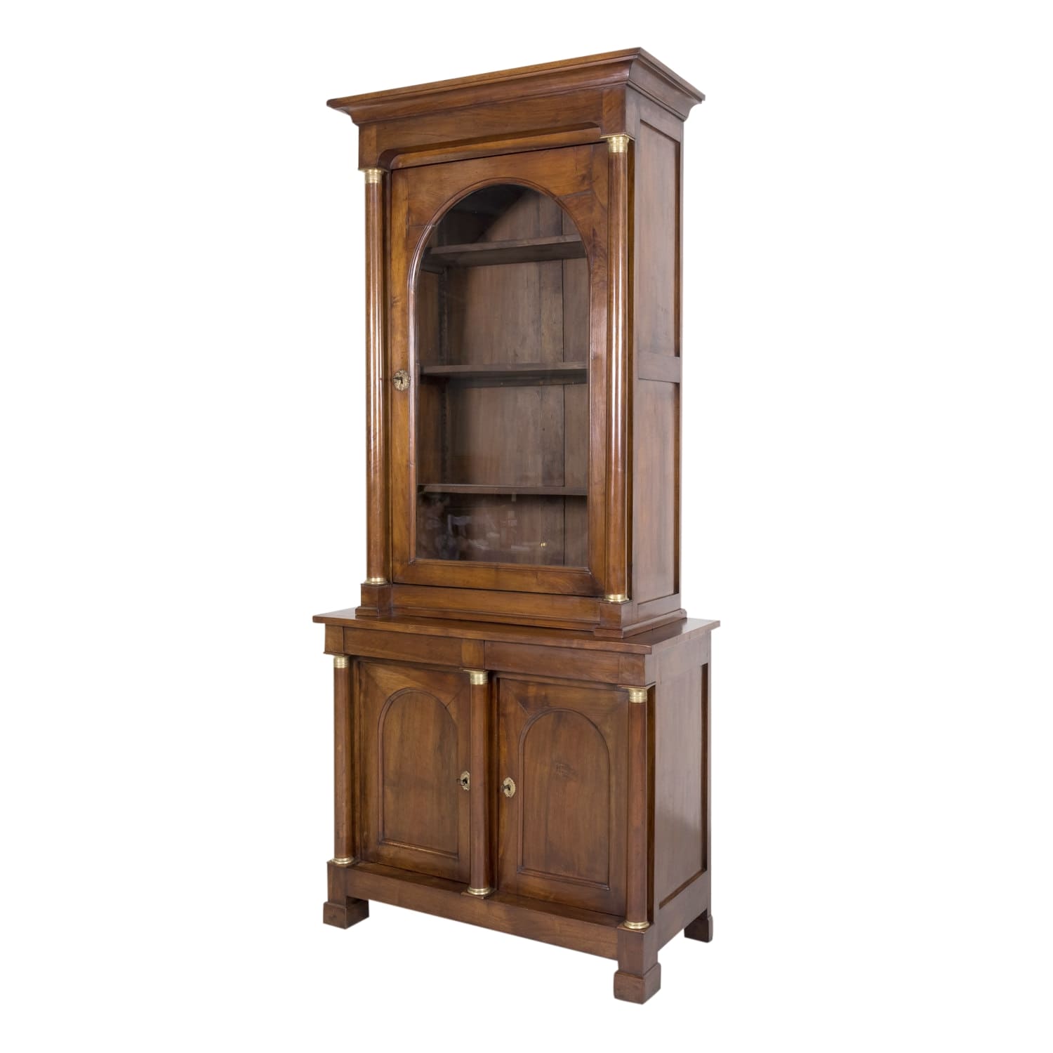 19th Century Period French Empire Walnut Lyonnaise Bibliotheque or Bookcase