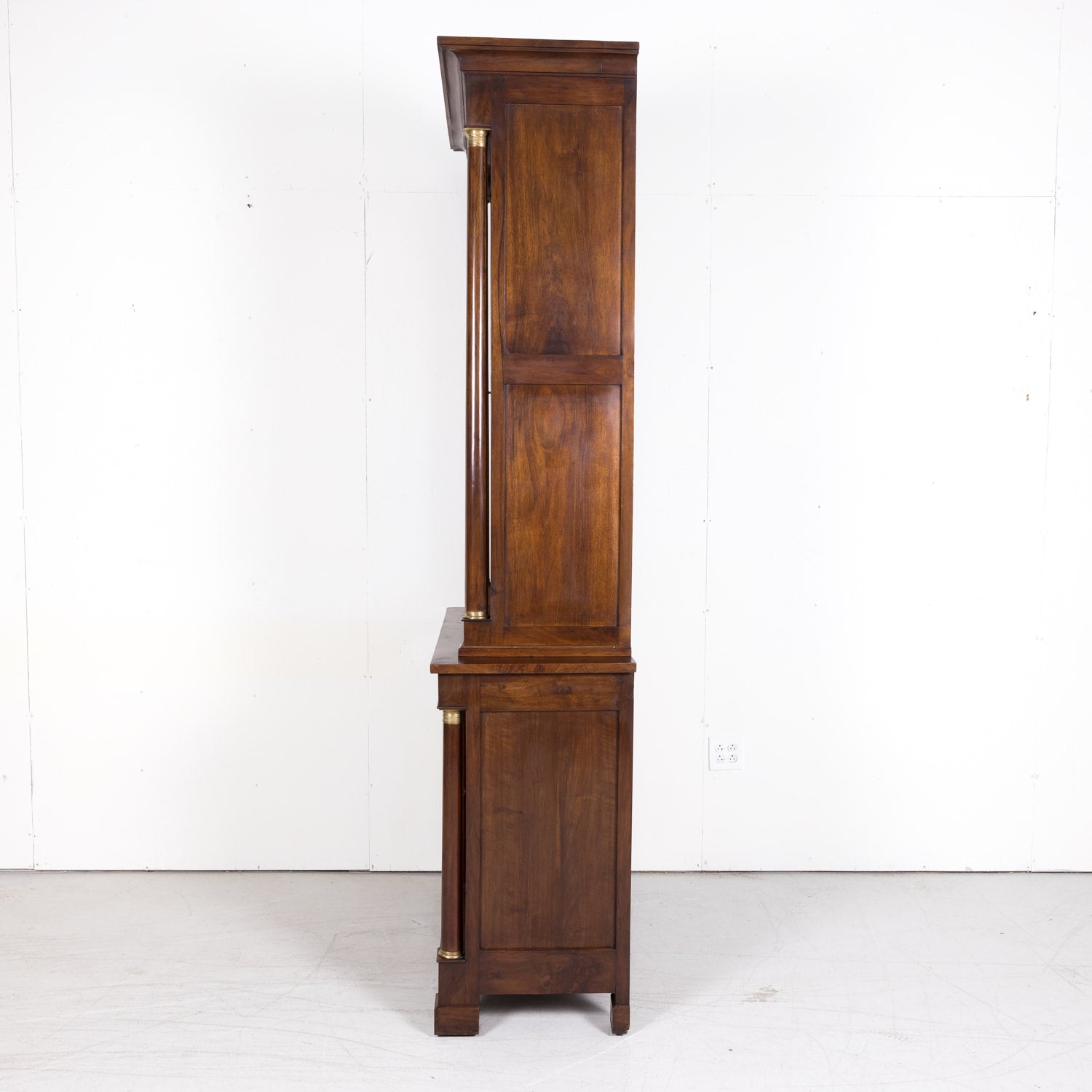 19th Century Period French Empire Walnut Lyonnaise Bibliotheque or Bookcase