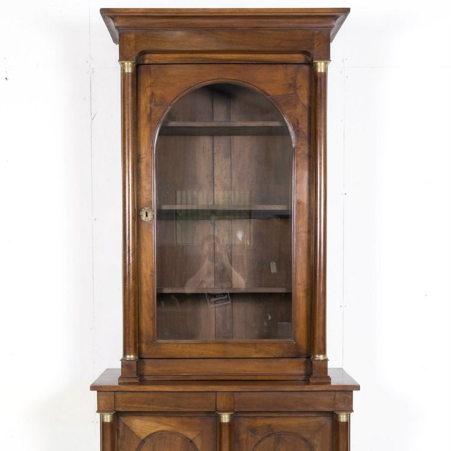 19th Century Period French Empire Walnut Lyonnaise Bibliotheque or Bookcase