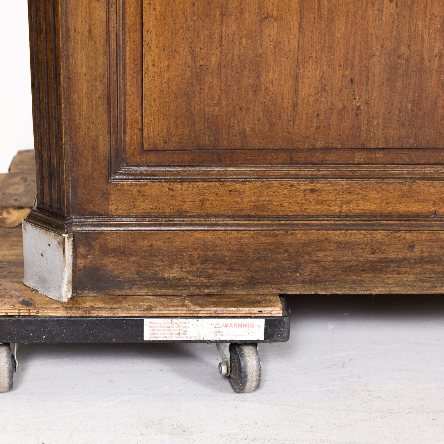 19th Century French Store or Reception Counter in Walnut with Zinc Top