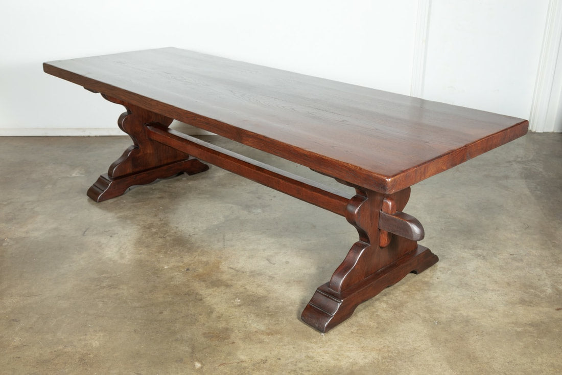 French Oak Normandy Monastery Trestle Table