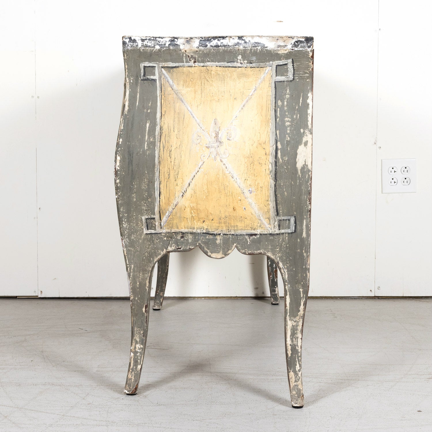 Antique French Louis XV Style Painted Commode Sauteuse