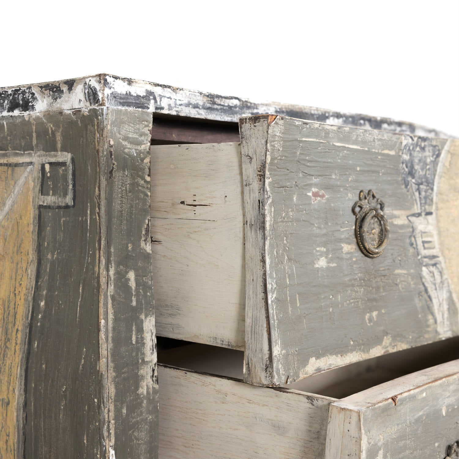 Antique French Louis XV Style Painted Commode Sauteuse