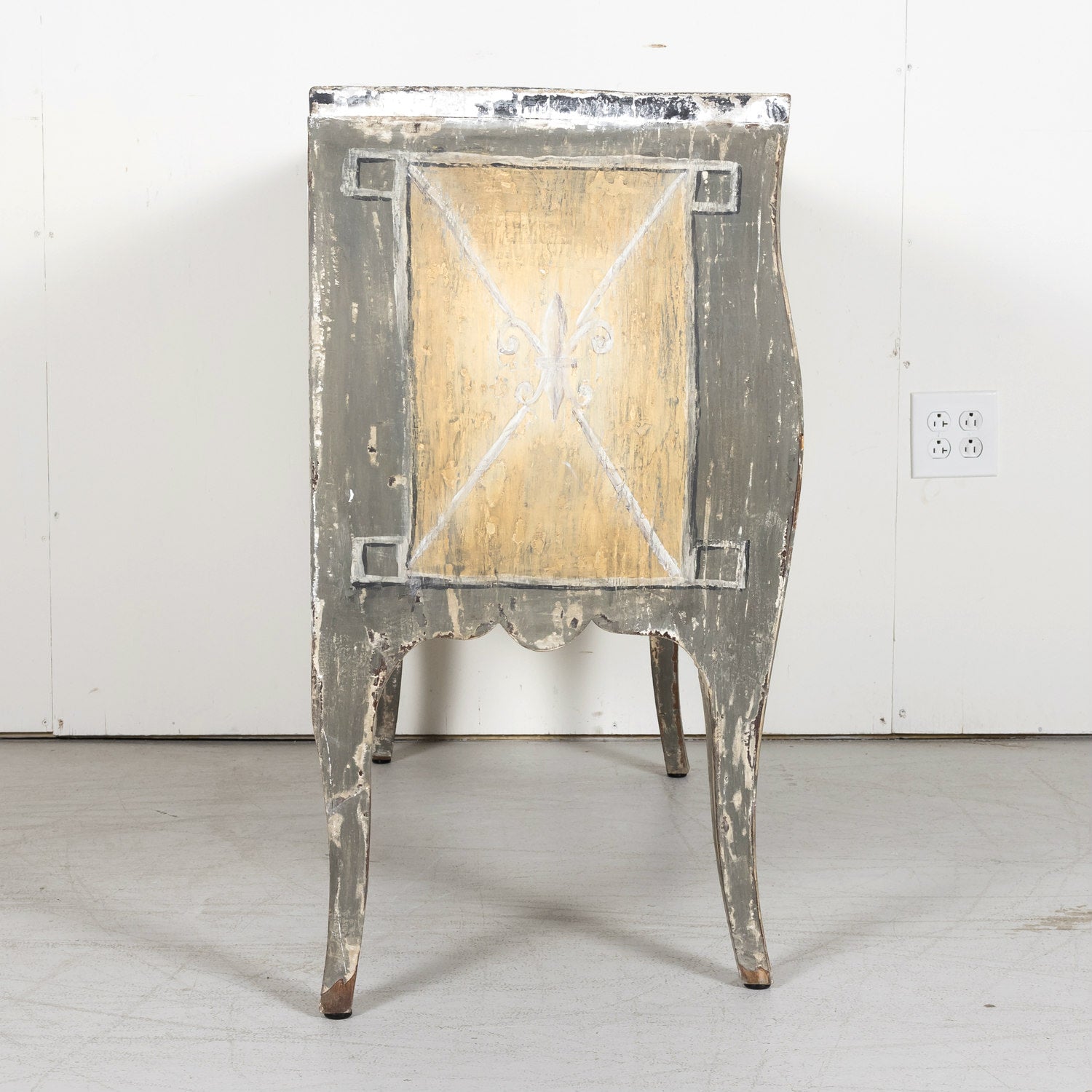 Antique French Louis XV Style Painted Commode Sauteuse