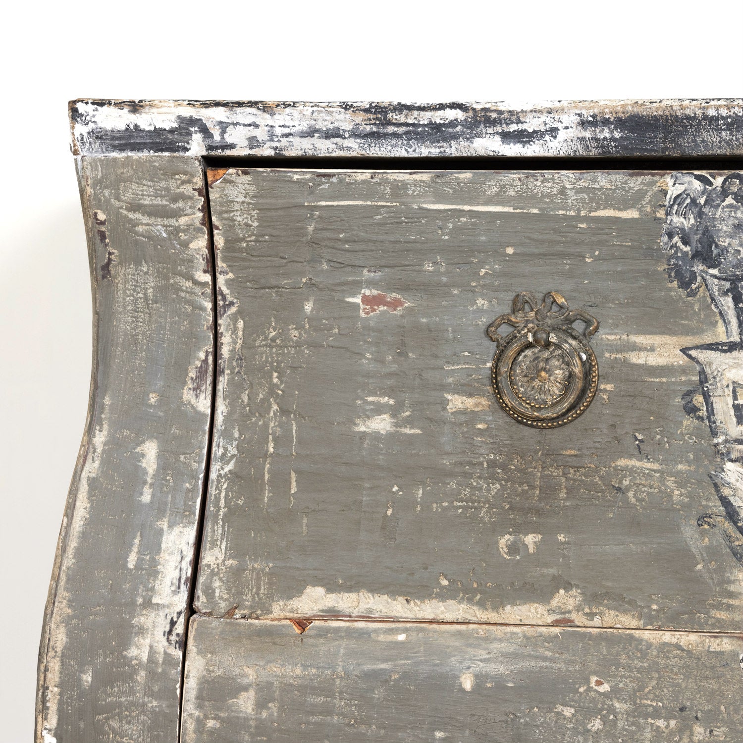 Antique French Louis XV Style Painted Commode Sauteuse