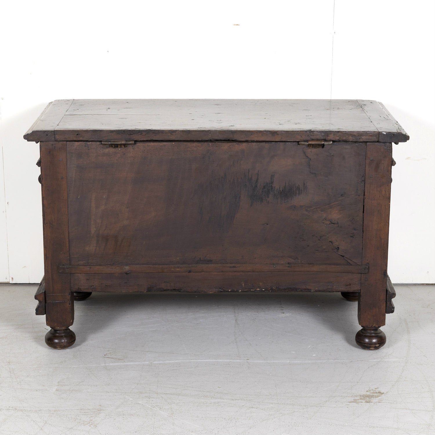 Early 18th Century Louis XIII Style Solid Walnut Lyonnaise Coffer or Trunk with Large Drawer