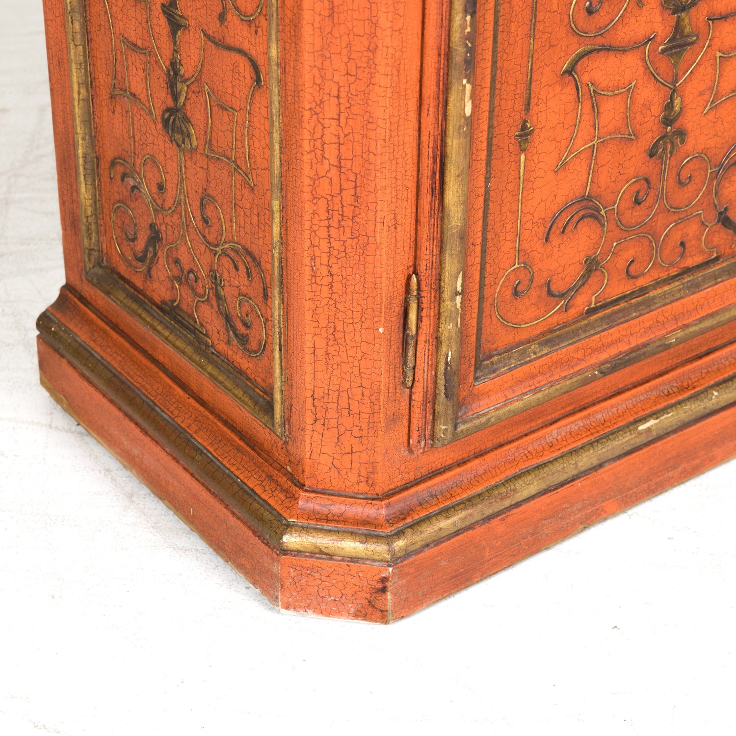 Mid-20th Century French Louis XIV Style Red Lacquer Chinoiserie Buffet Deux Corps