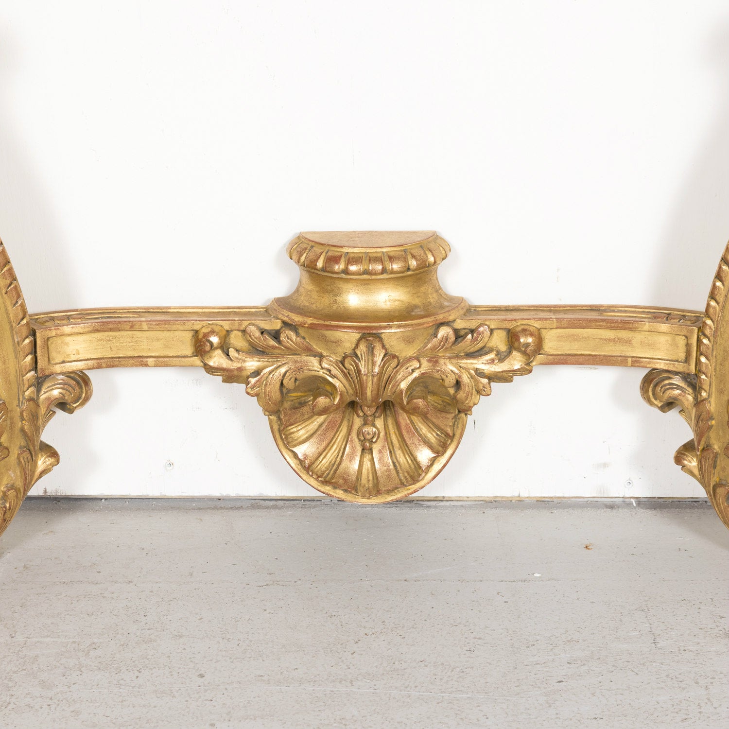 Fine 19th Century French Louis XV Rococo Style Giltwood Wall Console with Marble Top