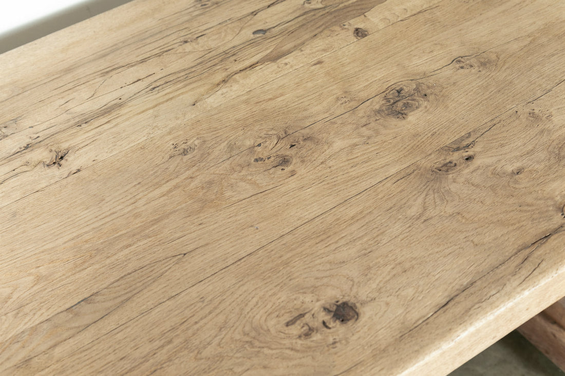 19th Century Italian Baroque Style Bleached Tuscany Trestle Farm Table 