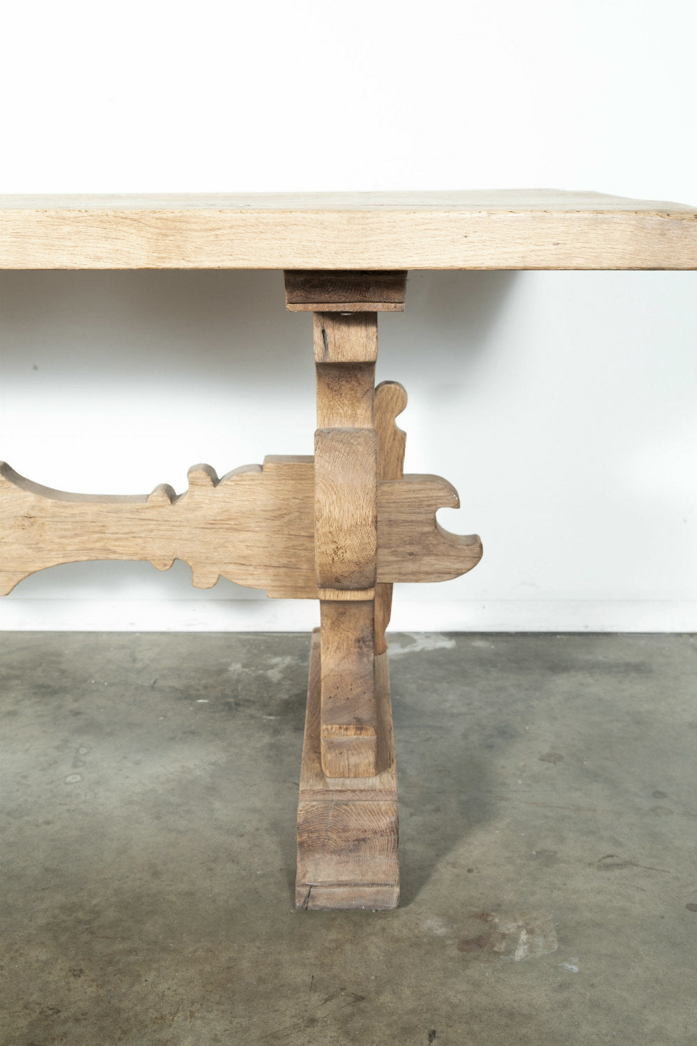 19th Century Italian Baroque Style Bleached Tuscany Trestle Farm Table 