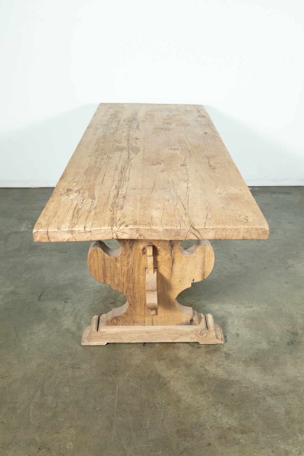 19th Century Italian Baroque Style Bleached Tuscany Trestle Farm Table 