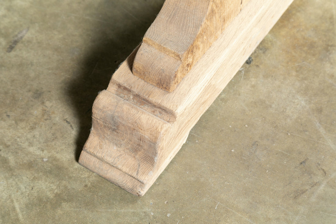 19th Century Italian Baroque Style Bleached Tuscany Trestle Farm Table 