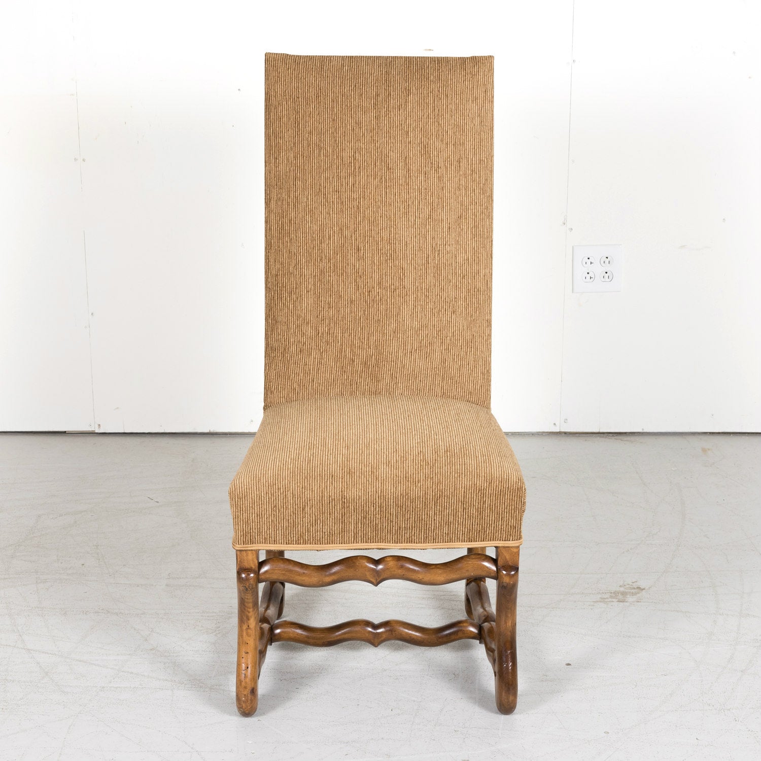 Set of 10 Antique French Louis XIII Style Os de Mouton Dining Side Chairs