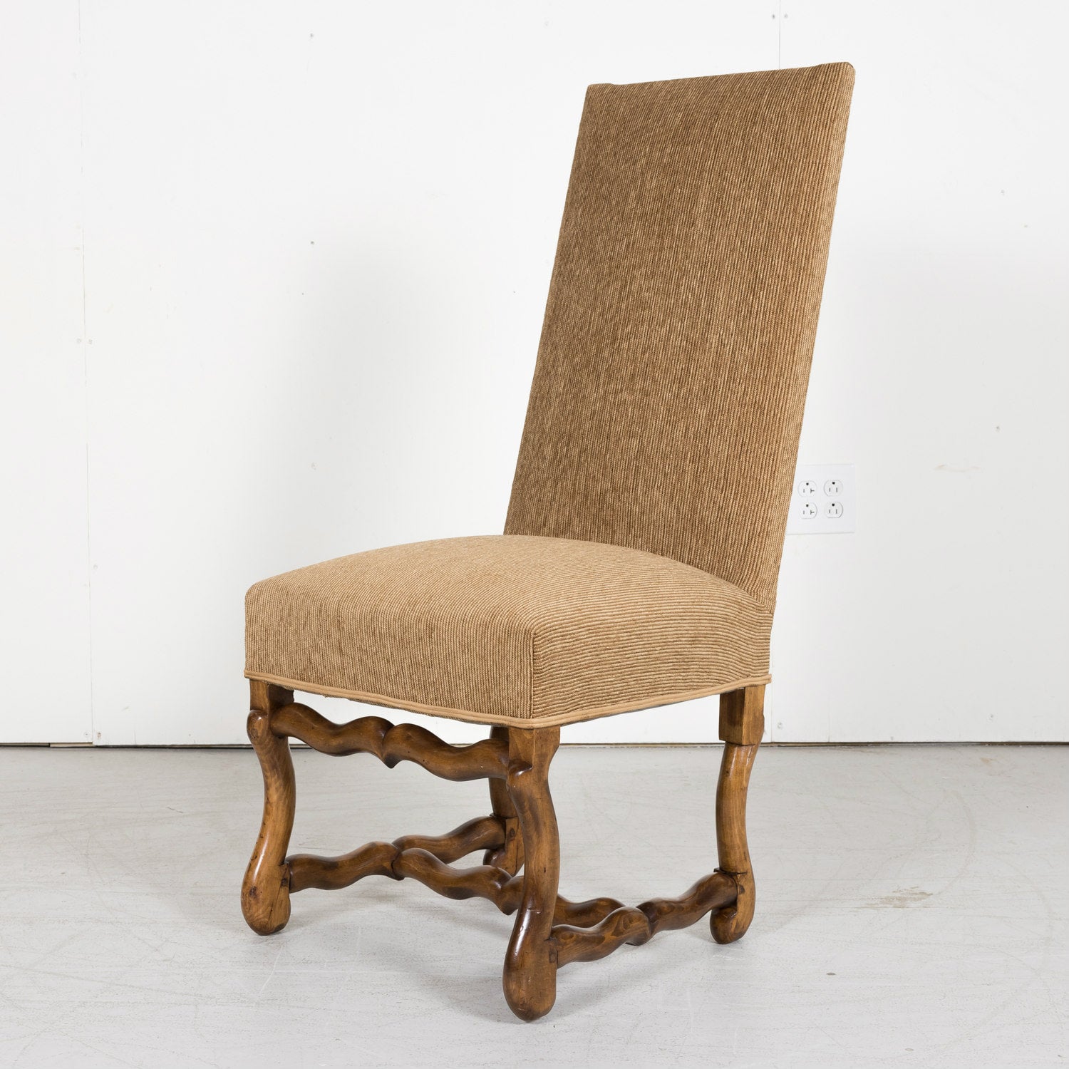 Set of 10 Antique French Louis XIII Style Os de Mouton Dining Side Chairs