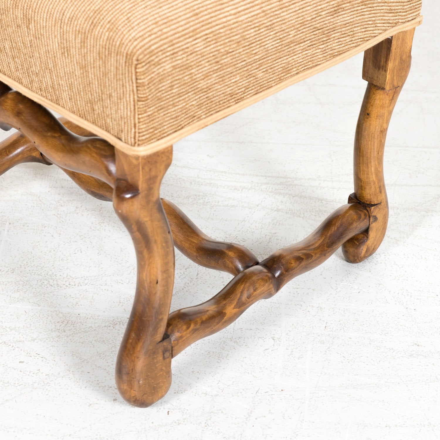 Set of 10 Antique French Louis XIII Style Os de Mouton Dining Side Chairs