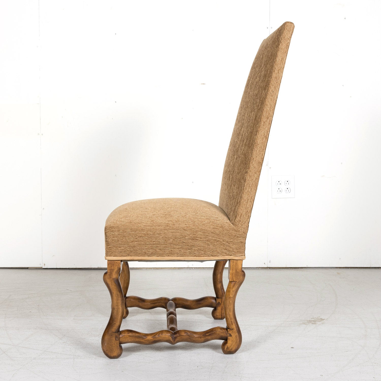 Set of 10 Antique French Louis XIII Style Os de Mouton Dining Side Chairs