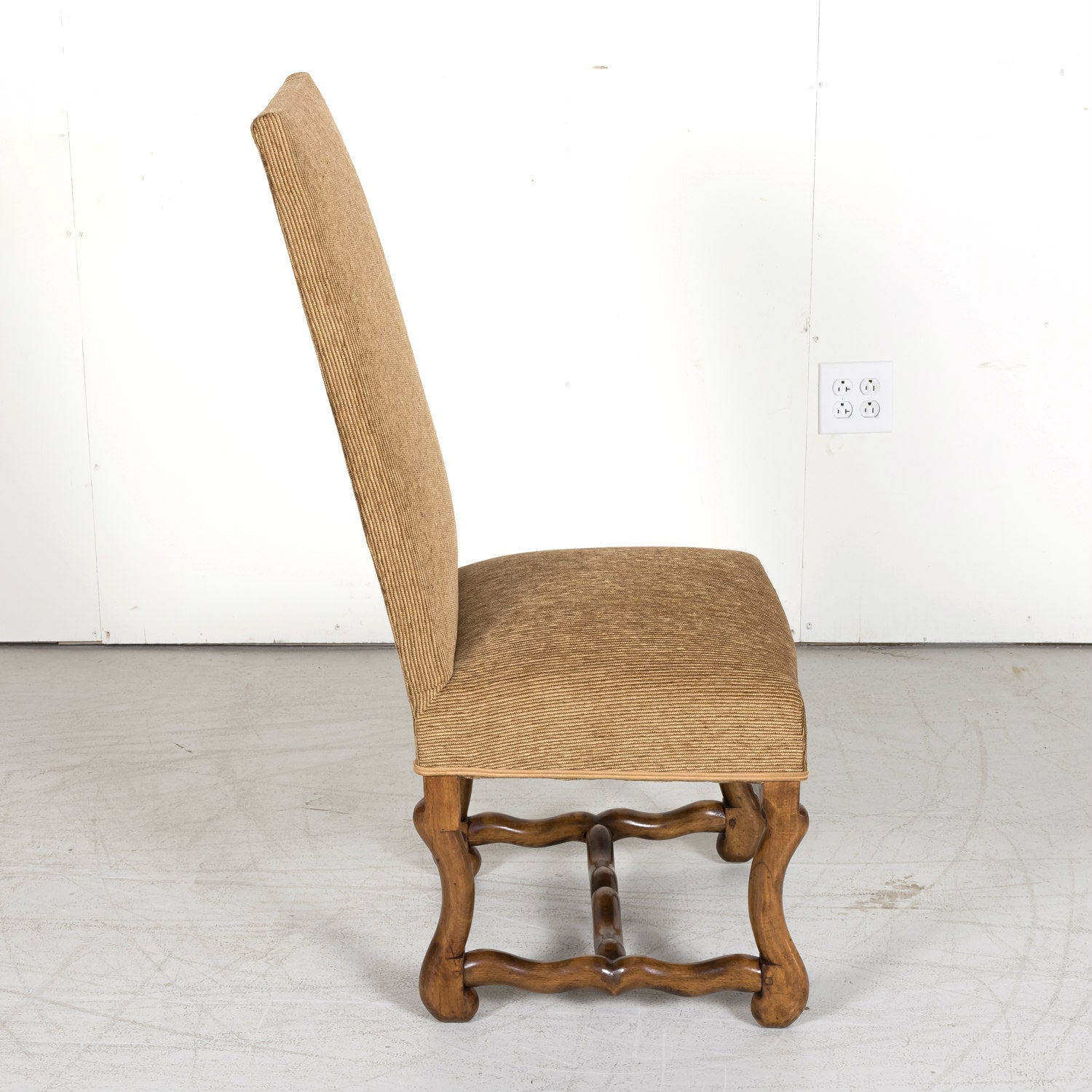 Set of 10 Antique French Louis XIII Style Os de Mouton Dining Side Chairs