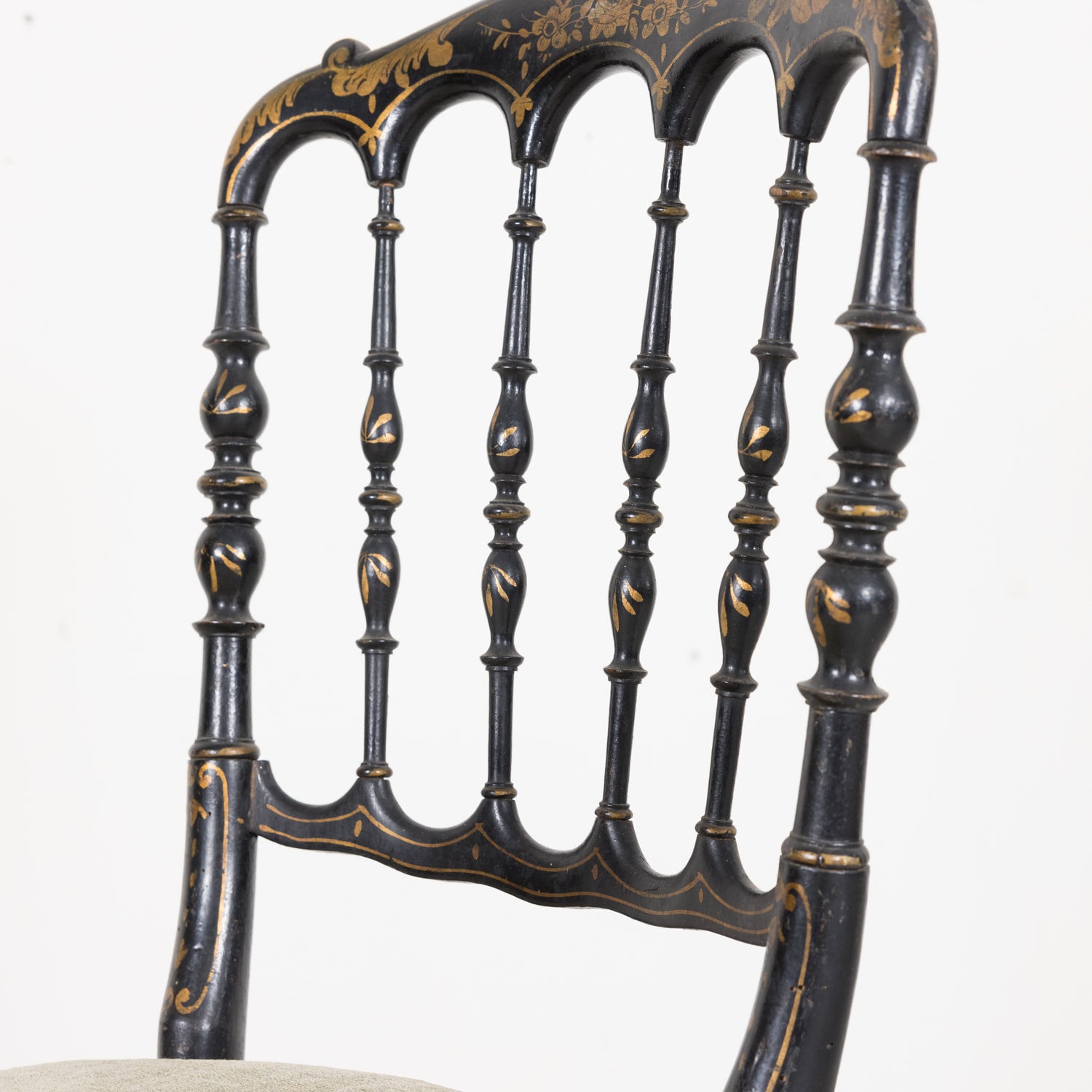 Chinoiserie Faux Bamboo Opera Chairs with Velvet Seat from Paris