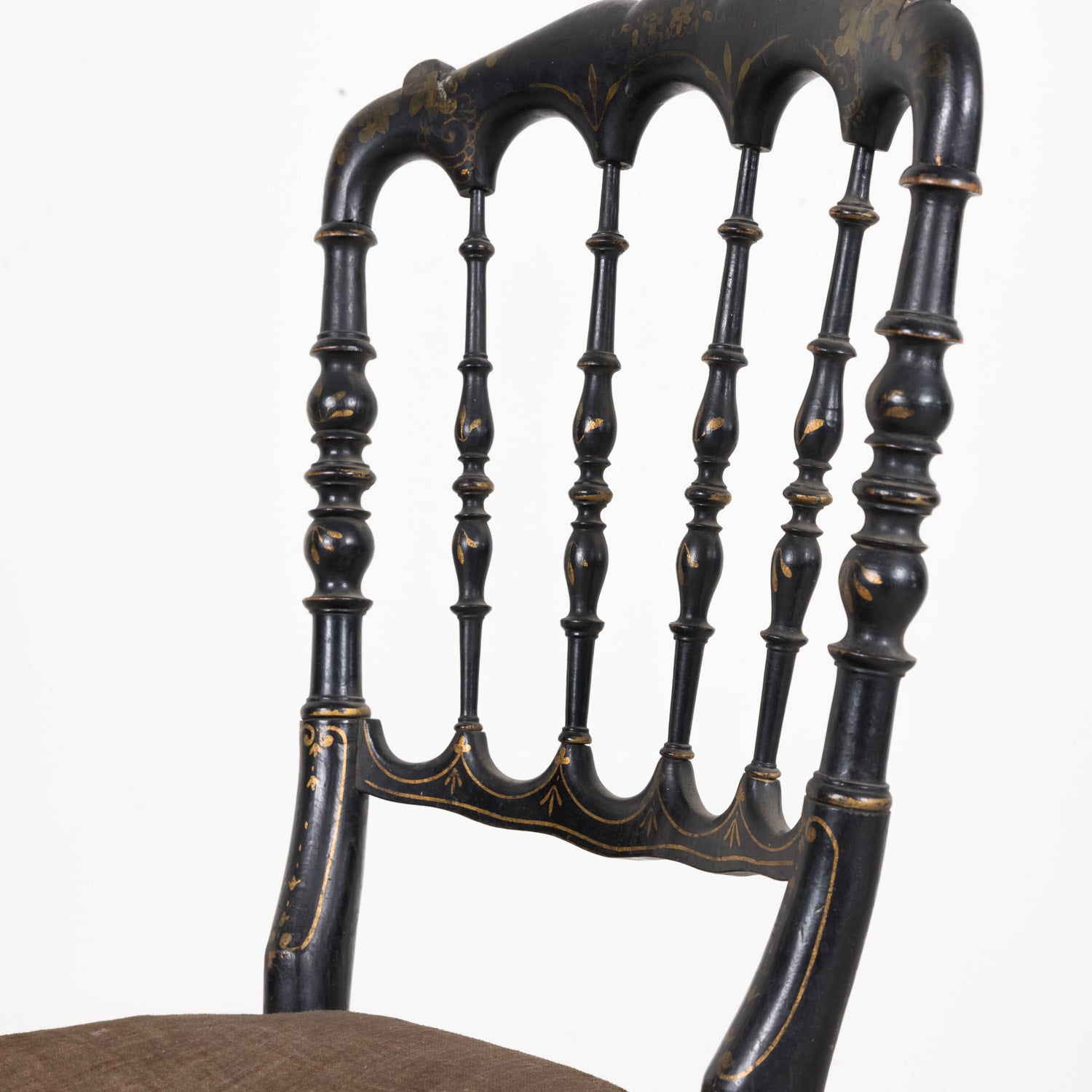 Chinoiserie Faux Bamboo Opera Chairs with Velvet Seat from Paris