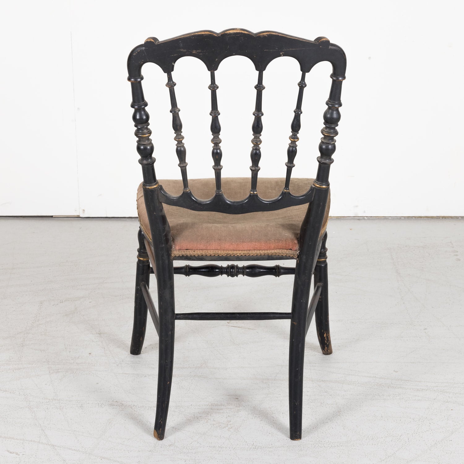 Chinoiserie Faux Bamboo Opera Chairs with Velvet Seat from Paris