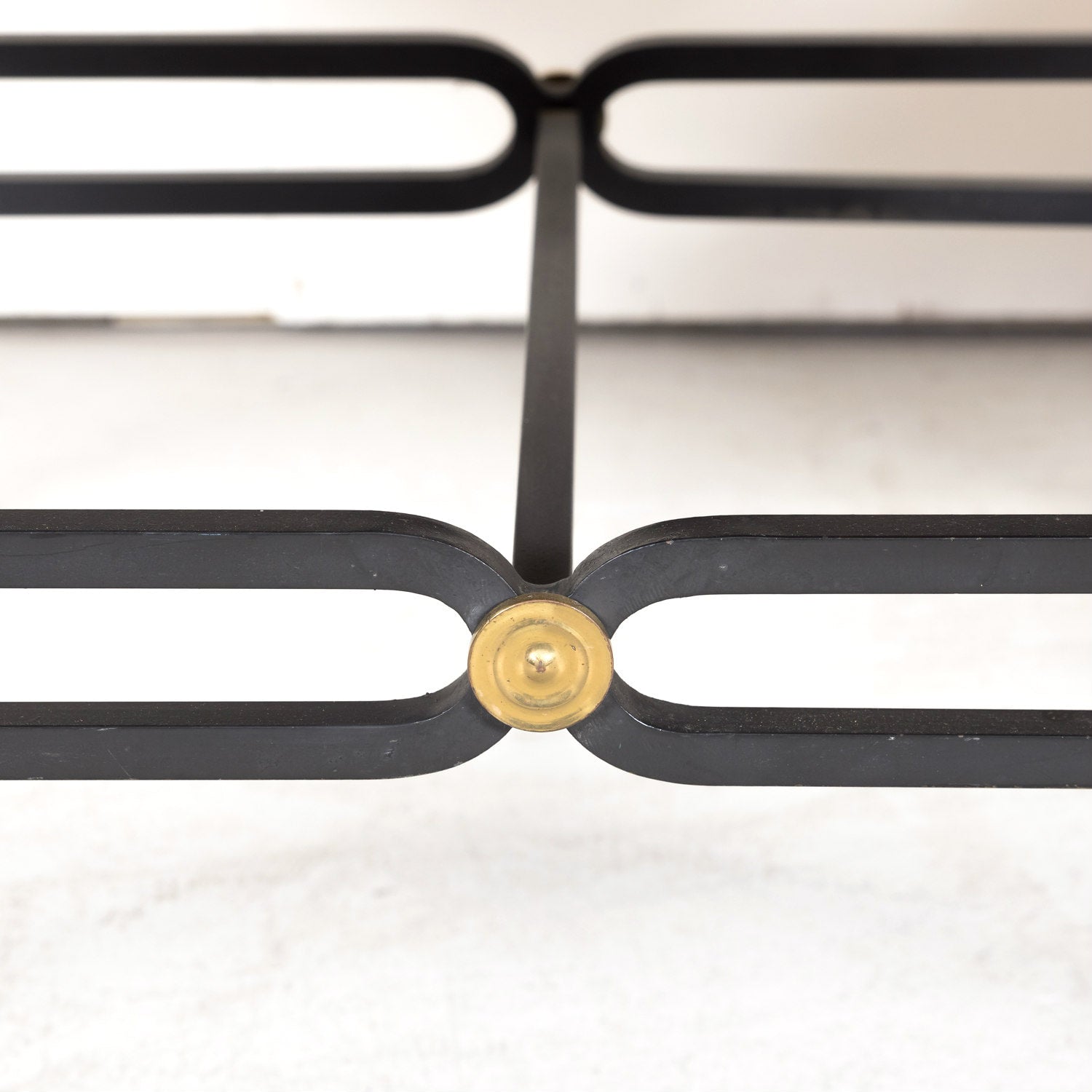 Pair of Italian Iron and Brass Savonarola Chairs with Loose Cushions