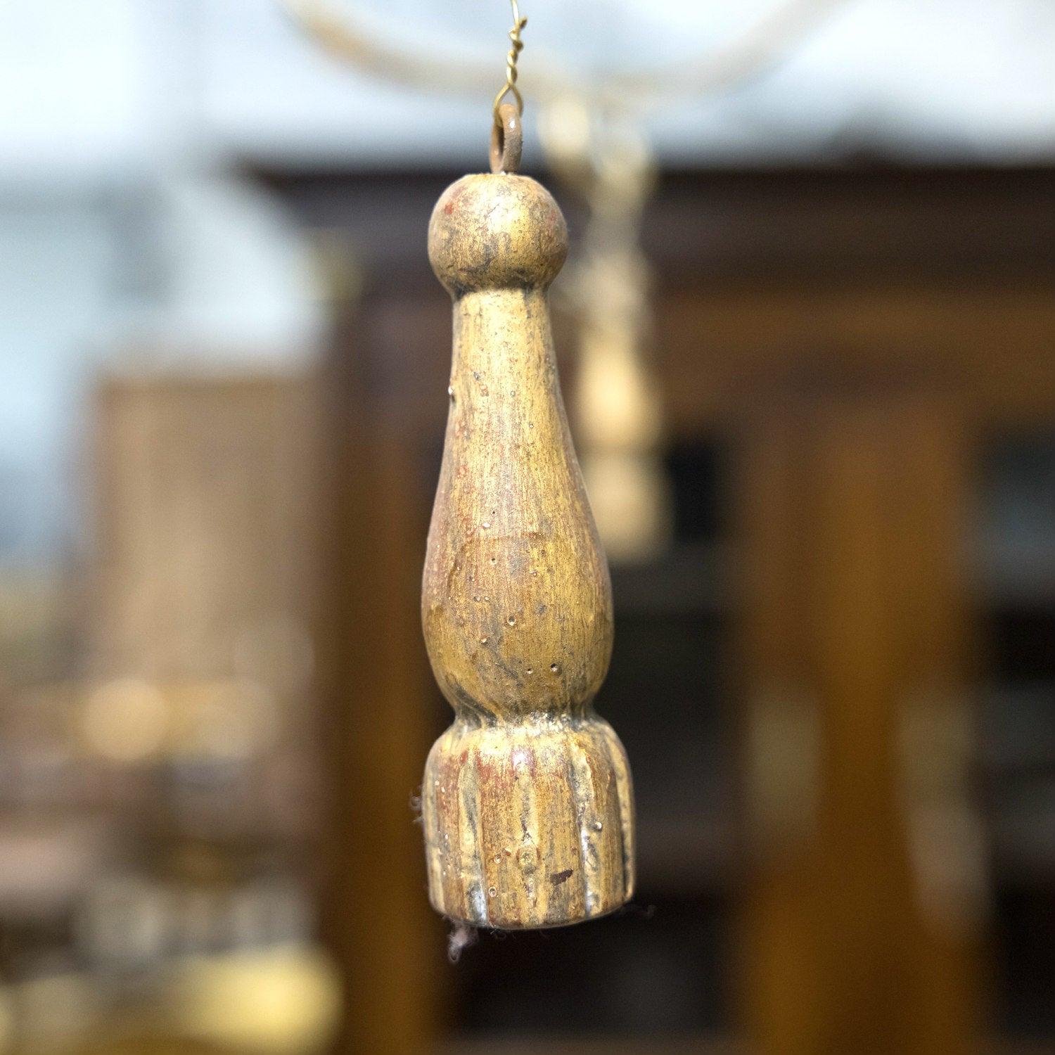 Two-Tier Painted and Parcel Gilt French Chandelier with Nine Lights