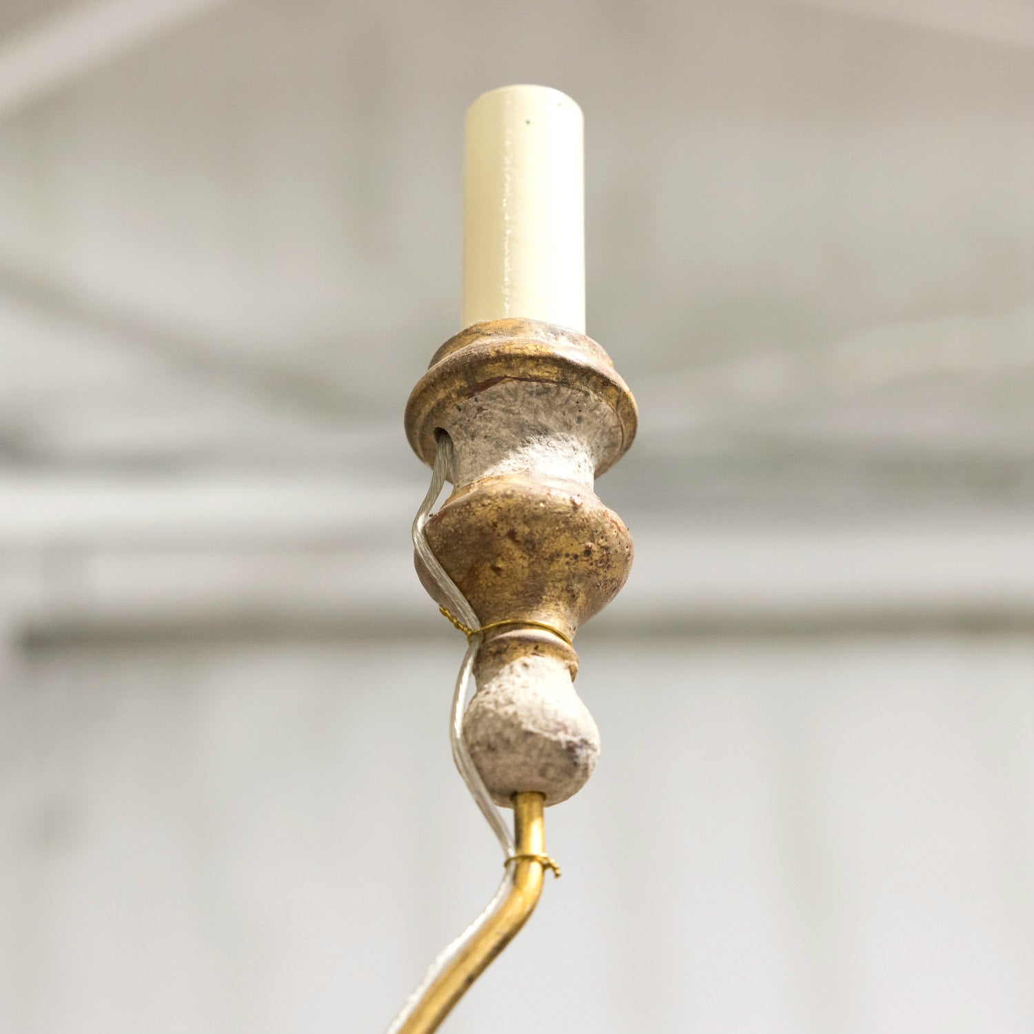 Two-Tier Painted and Parcel Gilt French Chandelier with Nine Lights