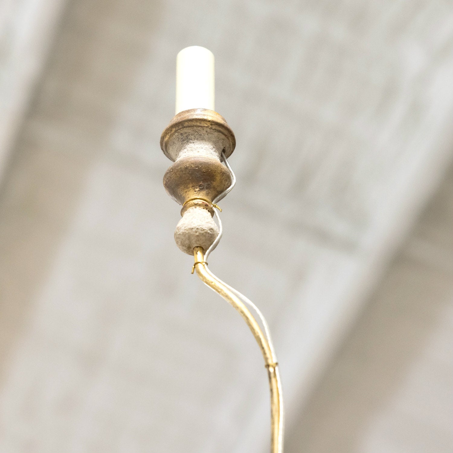 Two-Tier Painted and Parcel Gilt French Chandelier with Nine Lights