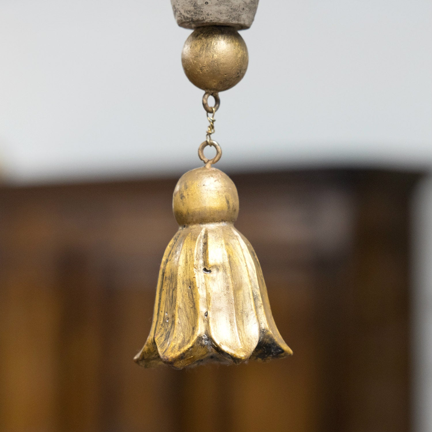 Two-Tier Painted and Parcel Gilt French Chandelier with Nine Lights